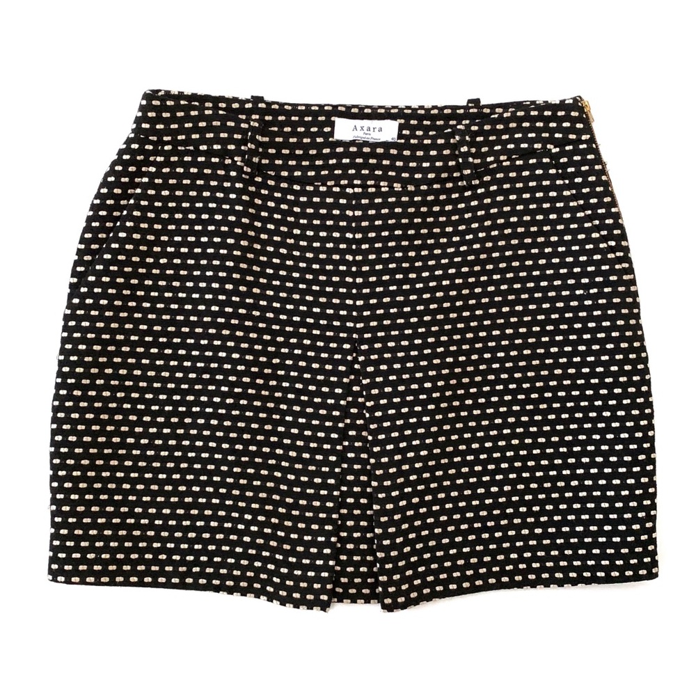Axara Paris Black Beige Short Pencil Skirt
